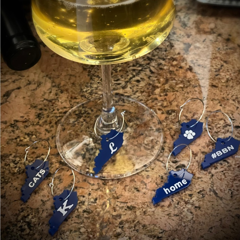*NEW* State of Kentucky set of 6 personalized wine charms